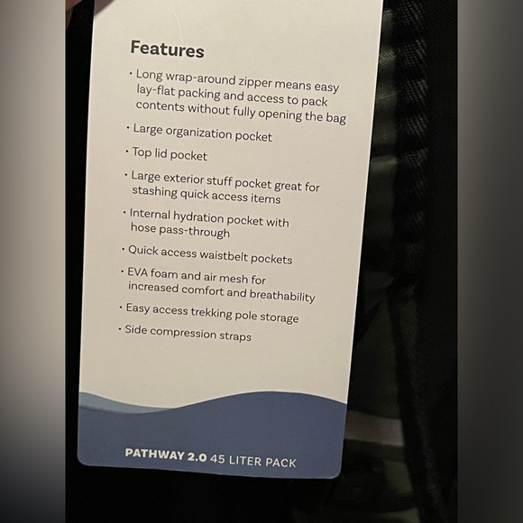 High Sierra Pathway 2.0 45L Backpack Hiking Camping Forest Green Black NEW - Picture 10 of 13